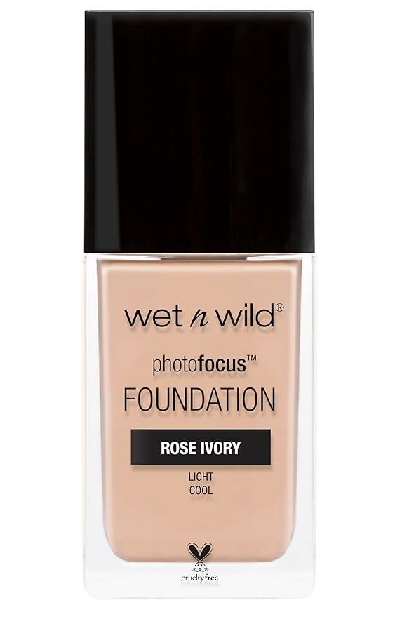 wet n wild Photo Focus Matte Liquid Foundation Rose Ivory, Vegan & Cruelty-Free