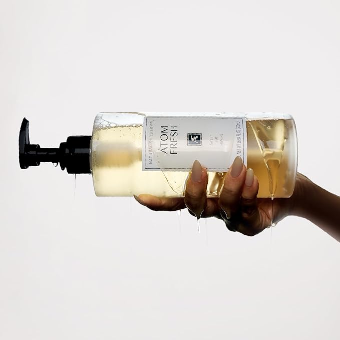 Atom Fresh Gentle Moisturizing Body Wash for Sensitive Skin, Plant-Based with Amino Acid Surfactants, Glycerin & Soapberry Extract - Sweet Jam Jasmine, 16.94 FL OZ