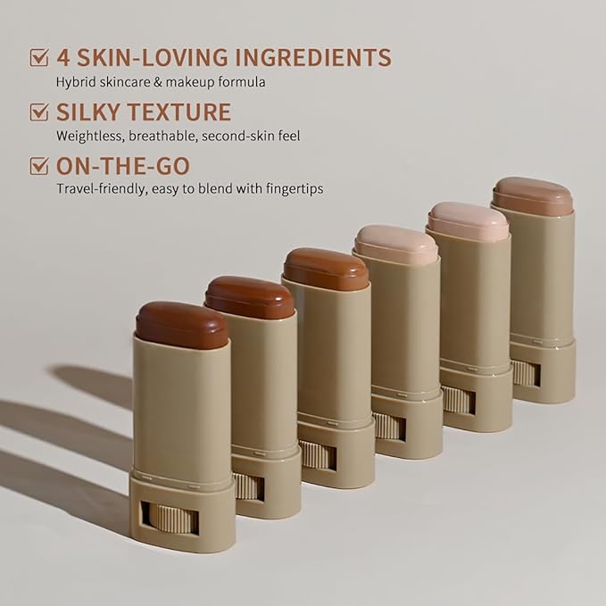 2025 New Beauty Balm Serum Boosted Skin Tint, Solid Tinted Serum Contour Stick, Hydrating Tinted Moisturizer Foundation Stick, Radiant Dewy Natural Finish Facial Color Correct (# 05)