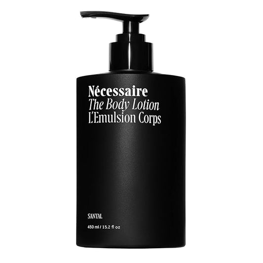 Nécessaire The Body Lotion with Pump – Santal Scented Body Moisturizer with Peptides, Niacinamide, Vitamins C/E & Omega 6/9 – Firming Daily Hydration – Dermatologist-Tested, Vegan – 15.2 oz