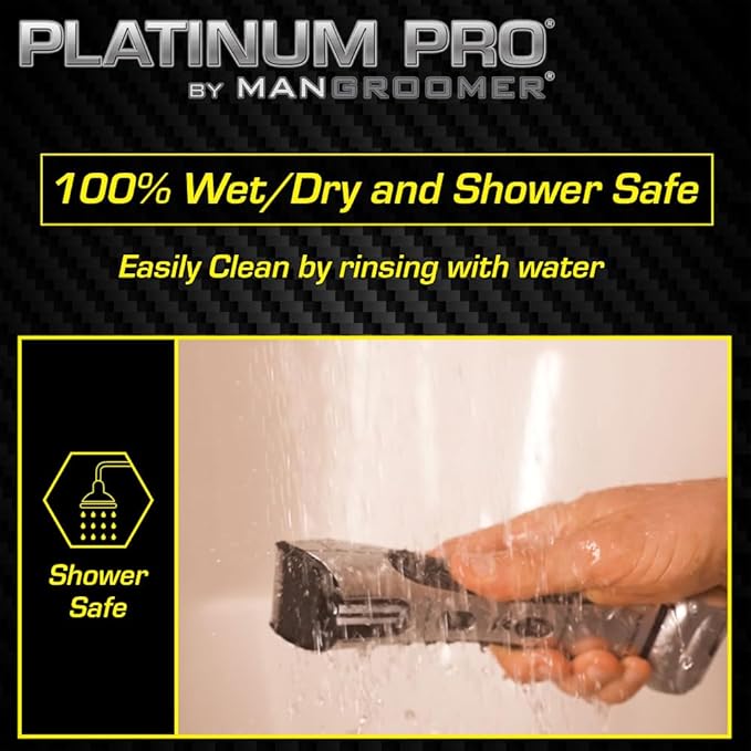 MANGROOMER - PLATINUM PRO New Body Groomer, Ball Groomer and Body Trimmer with Lithium Max Battery, Bonus Extra Foil and Storage Case!