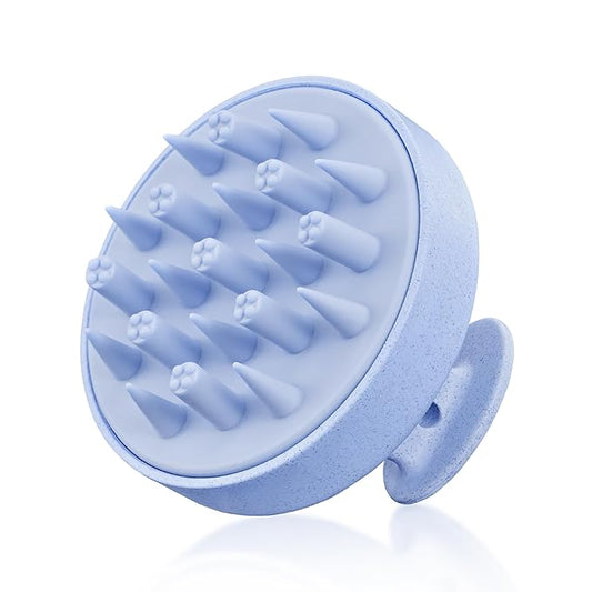 HEETA Hair Scalp Massager for Hair Growth, Shampoo Brush, Scalp Scrubber Exfoliator with Soft Silicone Bristles for Dandruff Removal to Relieve Stress, Wet Dry Use Updated Material, Blue