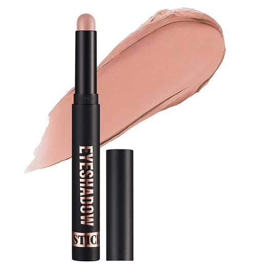 Matte Cream Eyeshadow Stick, Waterproof Eye Shadow Stick, Long-Lasting and Blendable High Pigmented Single Eyeliner Makeup for Women, 12 Warm Brown