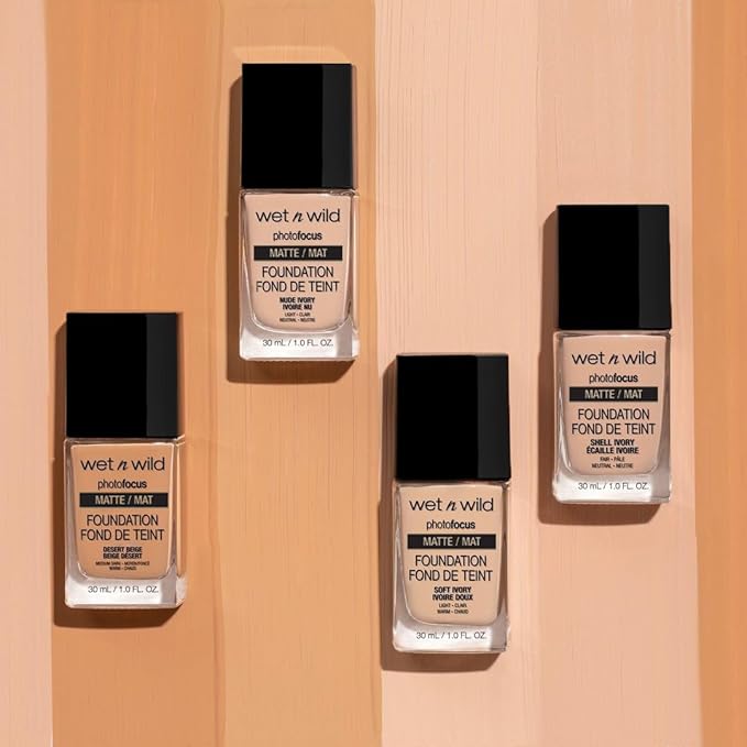 wet n wild Photo Focus Matte Liquid Foundation Rose Ivory, Vegan & Cruelty-Free