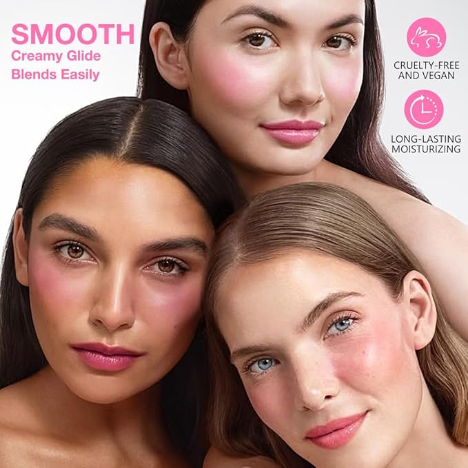 evpct 2In1 Blush Contour Multiuse Makeup Stick, Berry Tan & Brown Creamy Butter Blush Bronzer Contour Multiuse Stick for Cheeks Lips Eyes Faces, Ultra-Creamy Radiant Finish, Vegan & Cruelty-Free