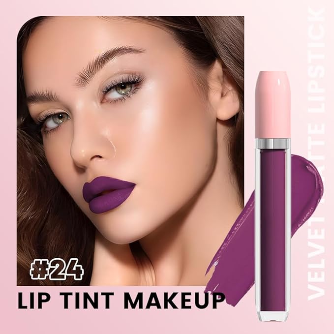 BINGBRUSH Super Matte Longwear No-Budge Stay On Smudge Proof Liquid Lipstick Long Lasting Makeup for Women,Highly Pigmented Color and Instant Shine, Cheeky