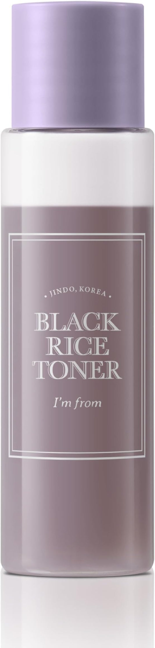 [I'm From] Miniature of Black Rice Toner for Oily Skin, Sebum Control Toner, Lightweight, Niacinamide, Panthenol, Fragrance Free, Korean Skin Care, 1.01 Fl Oz