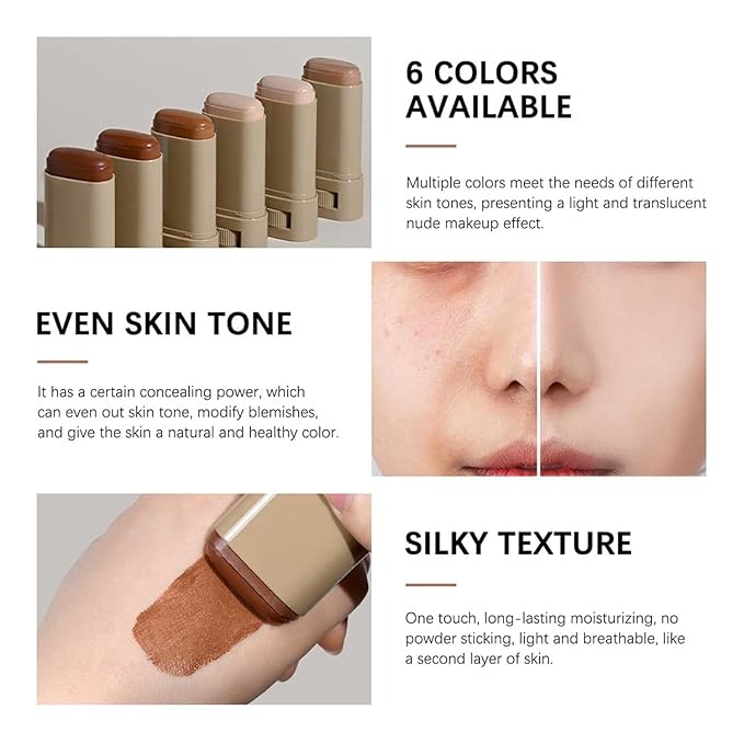 Beauty Balm Serum Boosted Skin Tint, Foundation Stick, Tinted Moisturizer for Face, Full Coverage Foundation, Concealer Stick for Foundation Makeup, Contour Sticks for Face Makeup, Dewy Finish (＃0102)