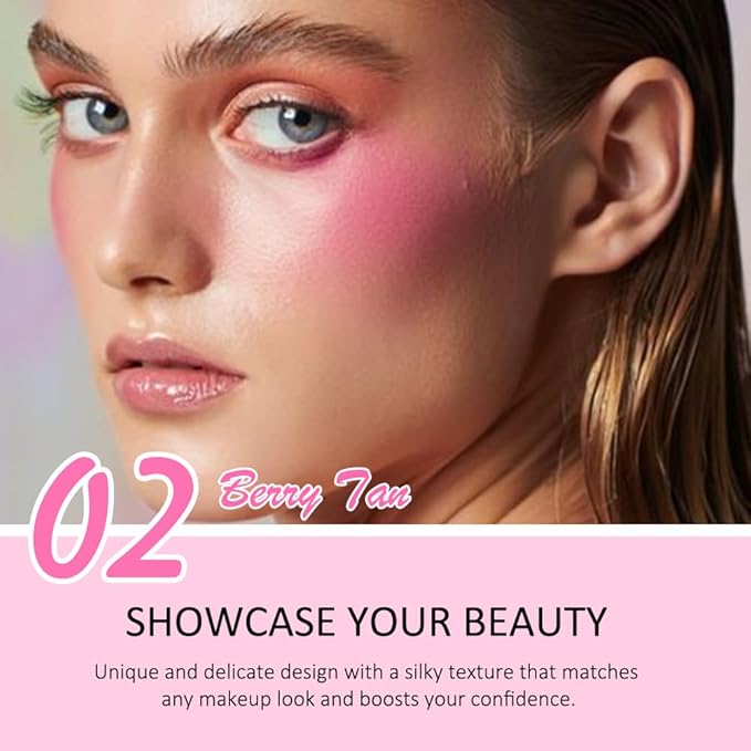 evpct 2In1 Blush Contour Multiuse Makeup Stick, Berry Tan & Brown Creamy Butter Blush Bronzer Contour Multiuse Stick for Cheeks Lips Eyes Faces, Ultra-Creamy Radiant Finish, Vegan & Cruelty-Free