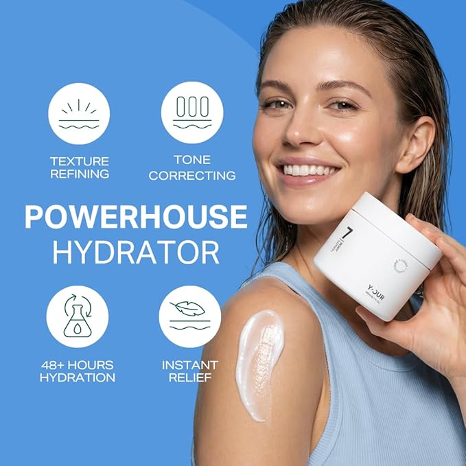 Y'OUR Ultra Hydrating Body Lotion with Niacinamide, Aloe Vera & Jojoba Oil - Even Skin Tone & Irritation Relief - Fast Absorbing, Non-Greasy, Lightweight Moisturizer for Dry, Sensitive & Normal Skin