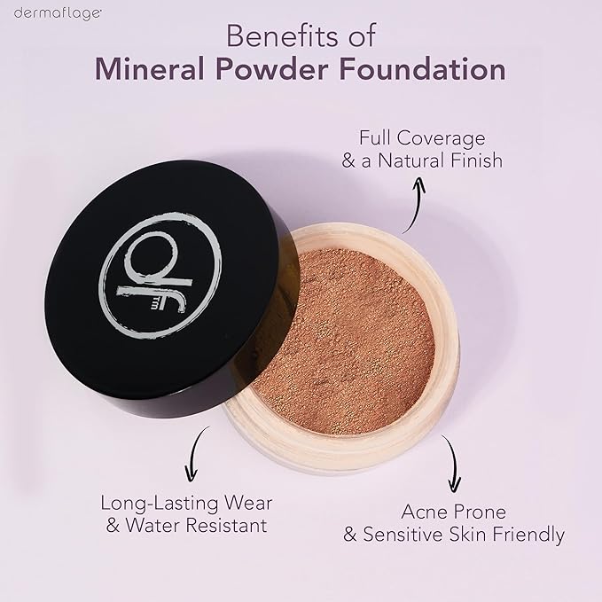 Mineral Powder Foundation for Sensitive Skin, Powder Sunscreen with SPF 26, All Natural Ingredients, Anti-oxidant protection, Made in the Shade by Dermaflage, 0.4 oz