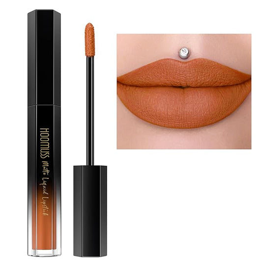 Brown Lipstick Long Lasting, Matte Liquid Lipsticks for Women Non Transfer Smudgeproof Smooth and Easy to Appy Cruelty Free Lip Color, M60 Caramel
