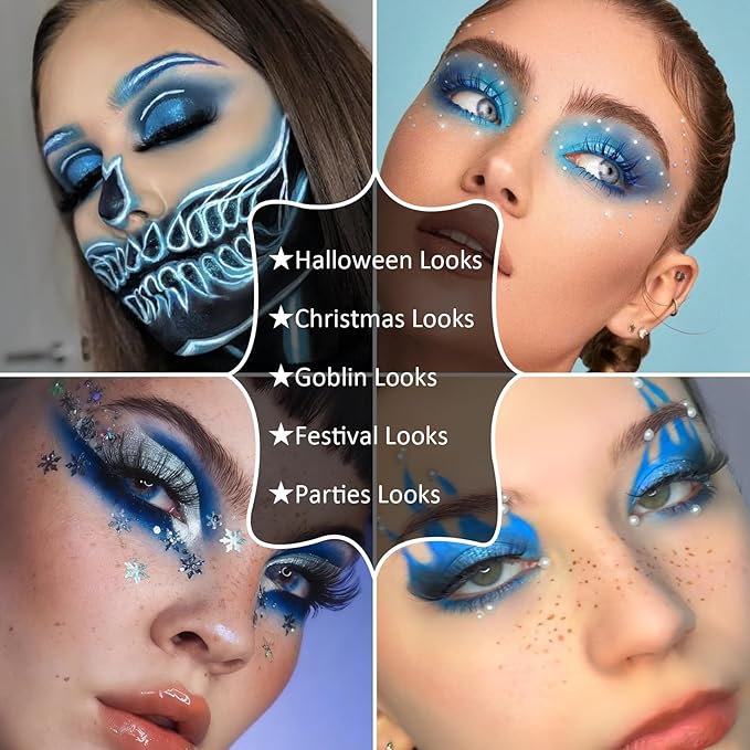 Boobeen 25 Colors Eyeshadow Palette, Highly Pigmented Matte Shimmer Glitter Eyeshadows, Long Lasting & Blendable Colorful Makeup Palette for Day Night Party Halloween