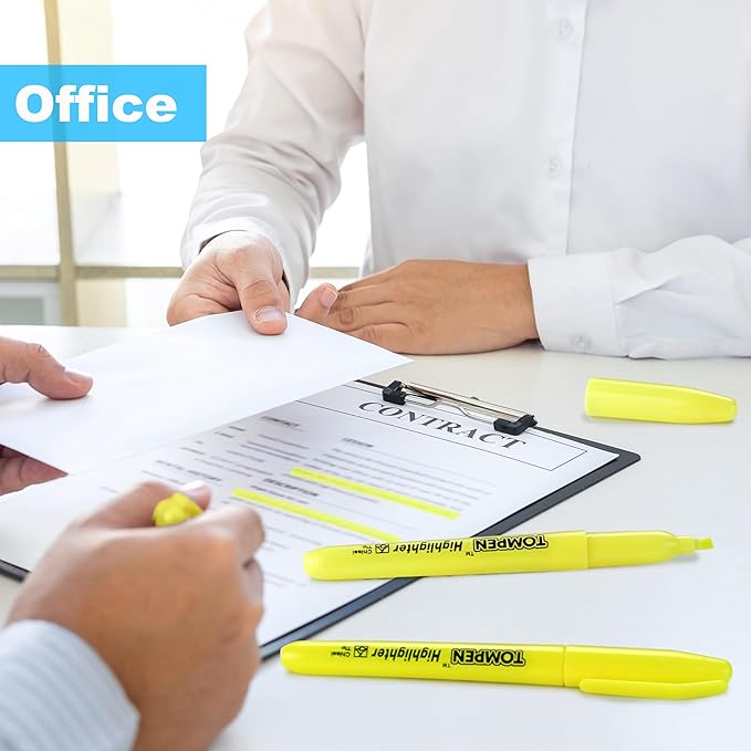 Highlighters Yellow 48 Pack,Bible Highlighters No Bleed–Bulk Chisel Tip High lighter Markers Set for School, Office,Study, Journaling–Smear-Free,Quick Dry–Fluorescent Pens for Teachers Students