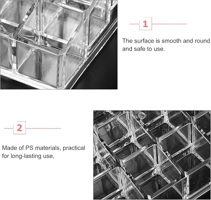 VALICLUD Transparent Lipstick Holder Cosmetic Organizer Rack Large Capacity Makeup Storage for Lip Gloss Liquid Solid Lipsticks Makeup Display Stand for Household Use