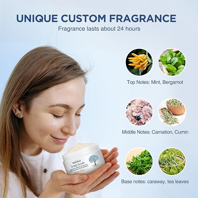 Bablabear Scalp Exfoliator Scrub,Itchy Scalp Treatment for Dandruff, No Sulfate Hair Scrub To Soothe a Dry, Flaky,Scalp,Removes Buildup,Clarifying Shampoo.