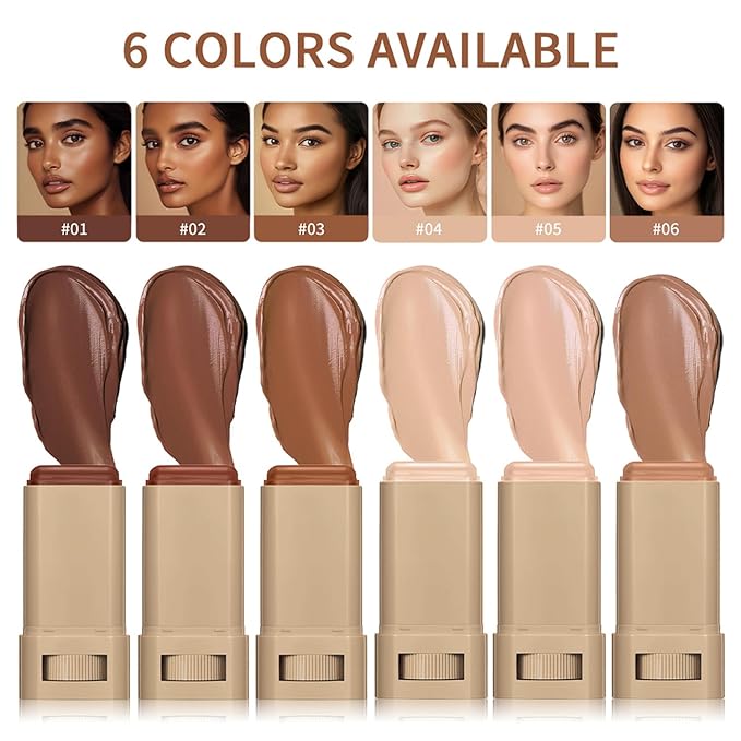 2PCS Foundation Stick Beauty Balm Serum Boosted Skin Tint, Solid Tinted Moisturizing Serum Contour Stick, Natural Fit, Moisturizing ＆ Concealing Foundation Sticks (#01)