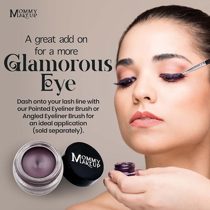 Mommy Makeup Waterproof Stay Put Gel Eyeliner Pot with Micropigments - Smudge-Proof, Long Lasting, Highly Pigmented Cream Eye Liner, 0.14 oz (Amethyst)