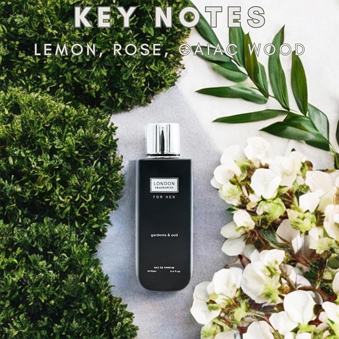 London Fragrances Gardenia and Oud - White Floral, Musky Scent - Women's Fragrance - Captivating Perfumes for Women - 3.4 oz EDP Spray