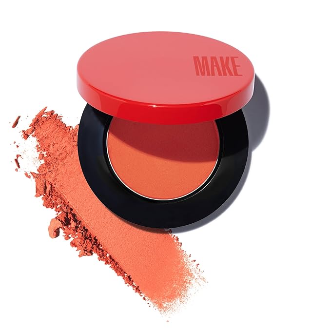 MAKE Beauty Skin Mimetic Microsuede Blush - Matte Powder Blush for Cheeks with Long Lasting Color - Non Comedogenic, Travel Size Makeup Single Palette. Shade - Vivid Dream (Orange)