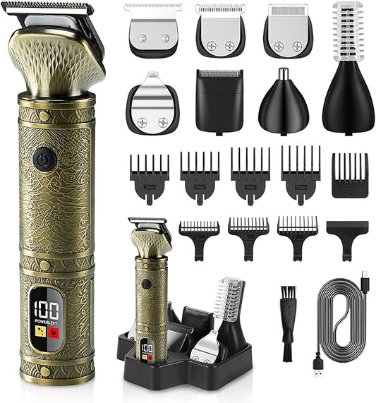 Mens Cordless Hair Clippers, Barber Professional Clippers for Hair Cutting, Metal Body Electric Beard Trimmer for Men,Smart Charge Technology for Convenient at Home Haircutting