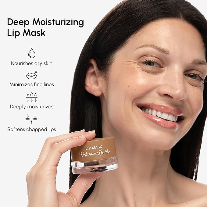 MAREE Lip Mask Overnight - Vanilla Lip Moisturizer For Very Dry Lips - Hydrating Lip Butter with Collagen, Shea Butter & Jojoba Oil - Day & Night Lip Treatment Sleeping Mask - Hidratante de Labios