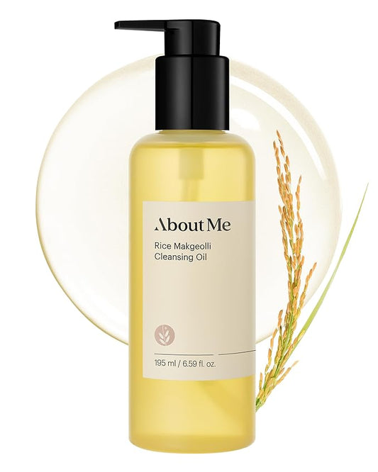 About Me Rice Makgeolli Cleansing Oil – Korean Makeup Remover Cleanser for Sensitive Skin – Daily Makeup Removal with Rice Bran Oil – Korean Skin Care – 6.59oz, 195ml