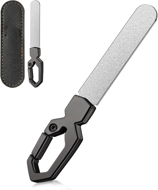 Stainless Steel Double-Sided Nail File, Fingernail & Toenail Grooming Tool for Men & Women, Durable Portable File with Fine Grit for Home & Travel (Gray)