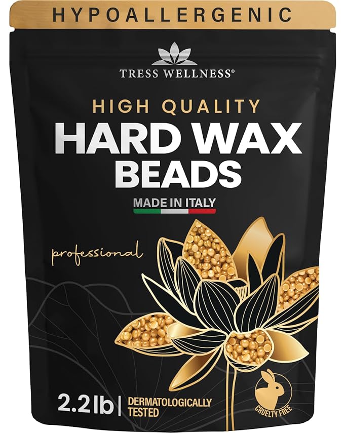Tress Wellness Wax Beads - Dermatologically Tested - At-Home Kit for Bikini, Brazilian & Full Body - Unscented 2.2 lbs