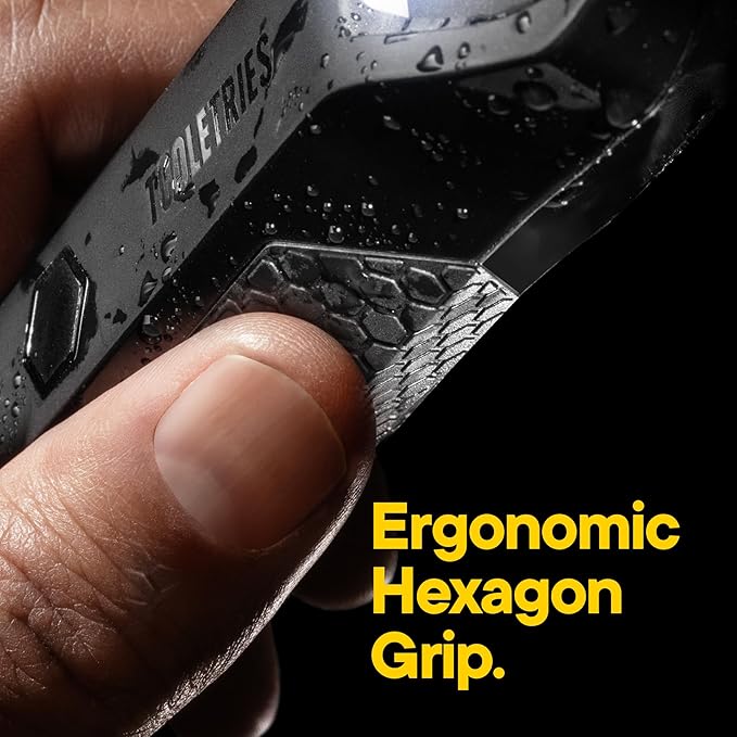 TOOLETRIES The Shearer - Groin & Body Hair Trimmer for Men, Electric Shaver for Pubic Hair, Balls, Groin, Chest, Legs, Waterproof Wet/Dry Clippers, Rechargeable, Bonus Shower Kit