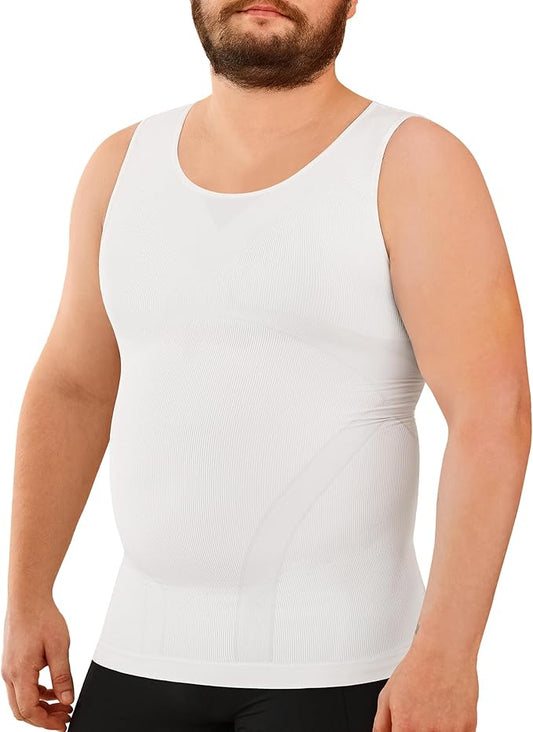 Nebility Shapewear Men Compression Shirts - Sleeveless Slimming Undershirts Tummy Control Body Shaper Tank Top