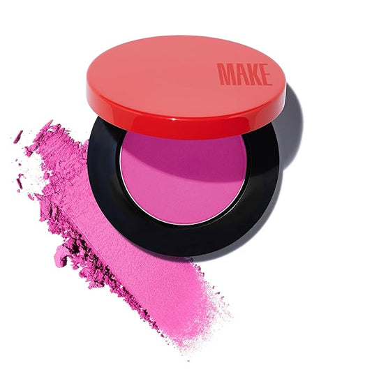 MAKE Beauty Skin Mimetic Microsuede Blush - Matte Powder Blush for Cheeks with Long Lasting Color - Non Comedogenic, Travel Size Makeup Single Palette. Shade - Fuchsia Flush (Pink)