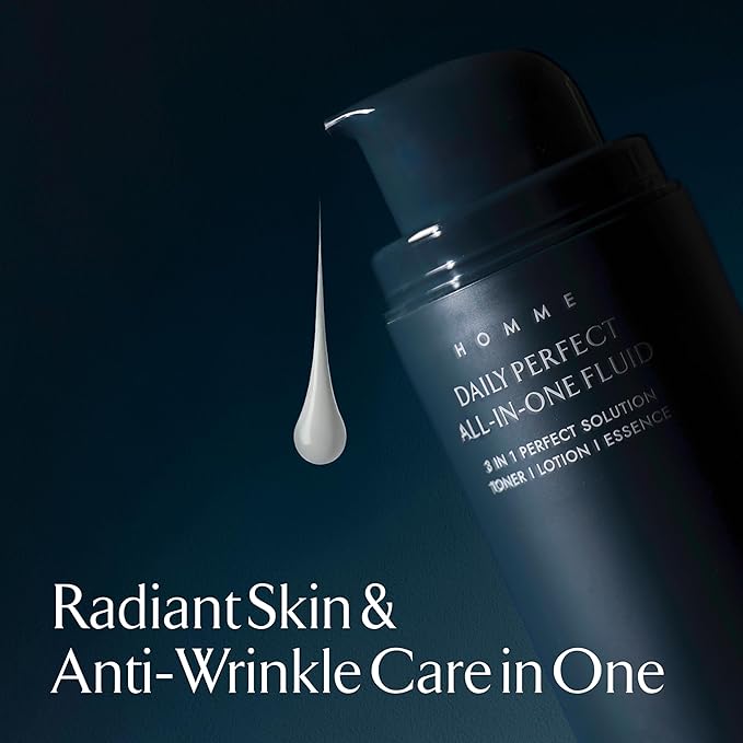 LA MUSE Homme Daily All-in-One Face Moisturizer for Men | 3-in-1 Toner, Lotion, Essence | Lightweight, Hydrating After-Shave Lotion for Oily & Sensitive Skin | Korean Skincare | Travel Size