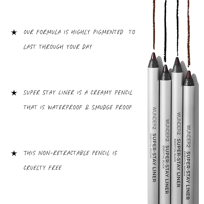 Wunderbrow Super Stay Eyeliner Pencil, Waterproof and Smudge-Proof, Shade: Intense Noir