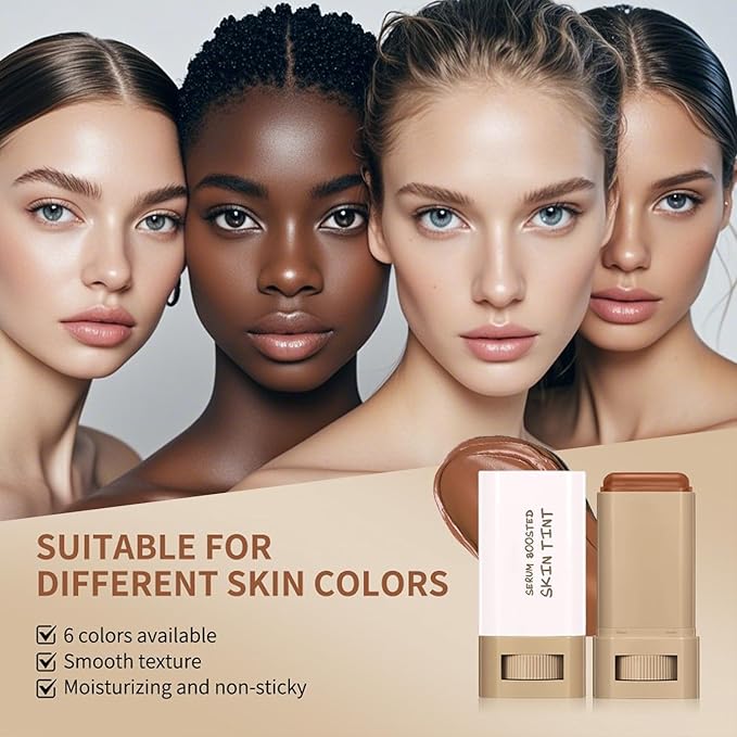 Beauty Balm Serum Boosted Skin Tint, Foundation Stick, Tinted Moisturizer for Face, Full Coverage Foundation, Concealer Stick for Foundation Makeup, Contour Sticks for Face Makeup, Dewy Finish (#04)
