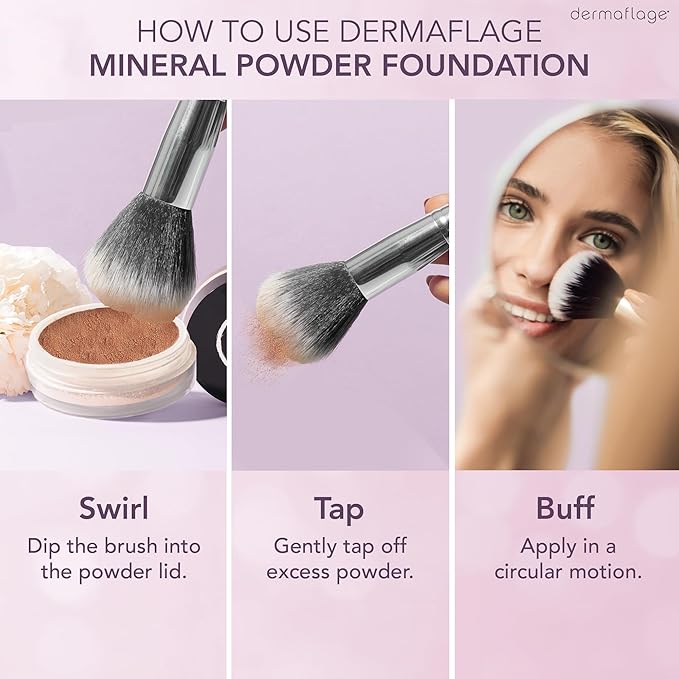 Mineral Powder Foundation for Sensitive Skin, Powder Sunscreen with SPF 26, All Natural Ingredients, Anti-oxidant protection, Made in the Shade by Dermaflage, 0.4 oz