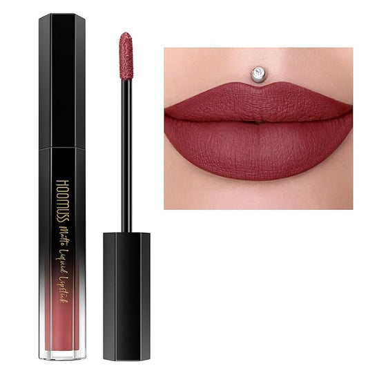 Dark Lipstick Long Lasting Matte Liquid Lipsticks for Women Non Transfer Smudgeproof Smooth and Easy to Appy Cruelty Free Lip Color, M49 Chestnut