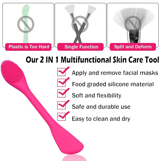 Silicone Facial Cleansing Brush Pores Cleaner,Remove Blackhead,Remove Acne,Face Massager,Applicator,Spatula,Mud Mask,DIY,Cream,Face Washing Clean,Body Lotion