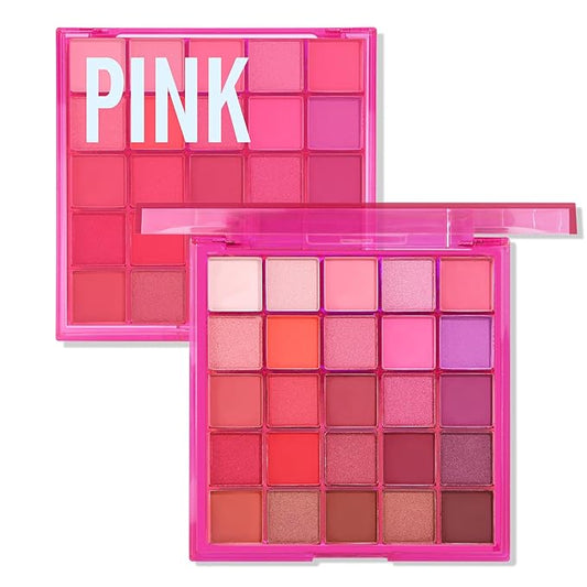 Boobeen 25 Colors Eyeshadow Palette, Highly Pigmented Matte Shimmer Glitter Eyeshadows, Long Lasting & Blendable Colorful Makeup Palette for Day Night Party Halloween