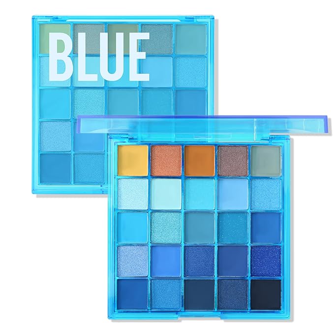 Boobeen 25 Colors Eyeshadow Palette, Highly Pigmented Matte Shimmer Glitter Eyeshadows, Long Lasting & Blendable Colorful Makeup Palette for Day Night Party Halloween