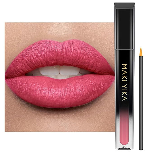 MAKI YIKA Pink Lipstick for Women Color Stay Long Lasting Lipsticks Nude Smudgeproof Matte Liquid Lipstick Transterproof Lip Makeup, Warm Pink