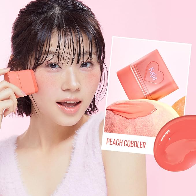 KAJA Cheek & Lip - Dewy Bar 03 Peach Cobbler | Creamy Blusher and Balm Multi-Stick, 45% Moisturizing Oil, Apple Extract, Vitamin-Hyaluronic Acid Infused, High Shine, Non-Sticky, Easy Blending, 10g