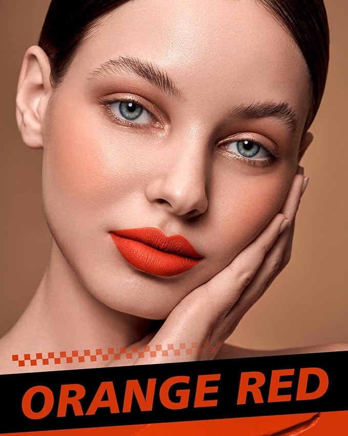 Red Lipstick Set Long Lasting 3Pc Matte Liquid Lipsticks for Women Non Transfer Smudgeproof Red Orange Berry Lipstick Kit Cruelty Free Lip Color, 13/51/66
