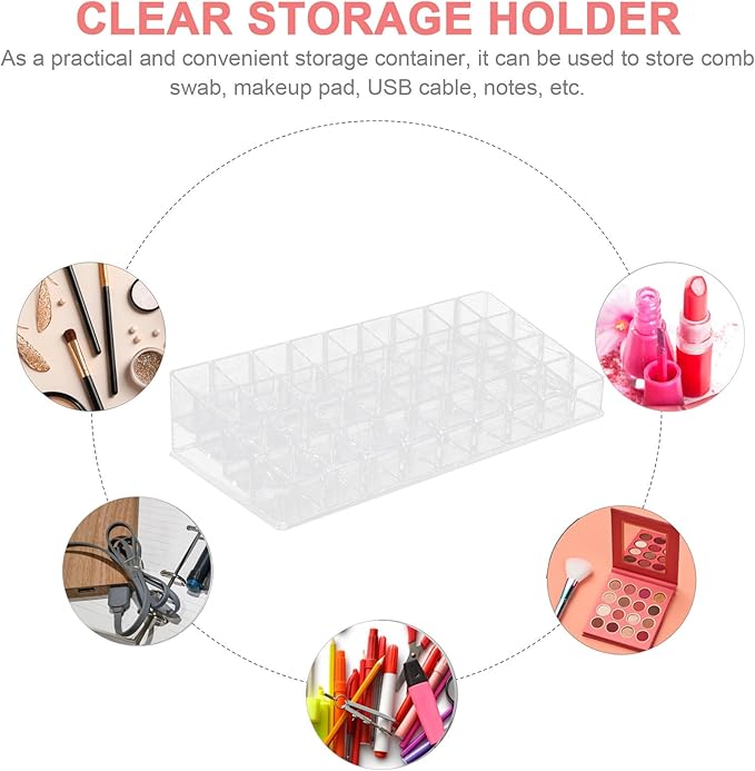 VALICLUD Transparent Lipstick Holder Cosmetic Organizer Rack Large Capacity Makeup Storage for Lip Gloss Liquid Solid Lipsticks Makeup Display Stand for Household Use
