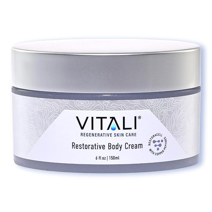 Vitali Restorative Body Cream with Copper Peptides: Advanced formula helps to diminish the appearance of fine lines and greatly improve overall texture. - 6 fl. oz.