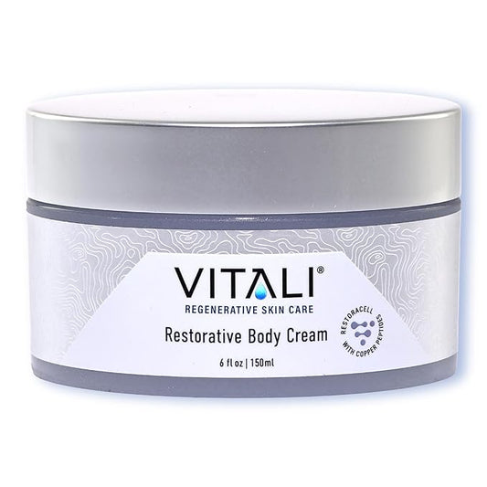 Vitali Restorative Body Cream with Copper Peptides: Advanced formula helps to diminish the appearance of fine lines and greatly improve overall texture. - 6 fl. oz.