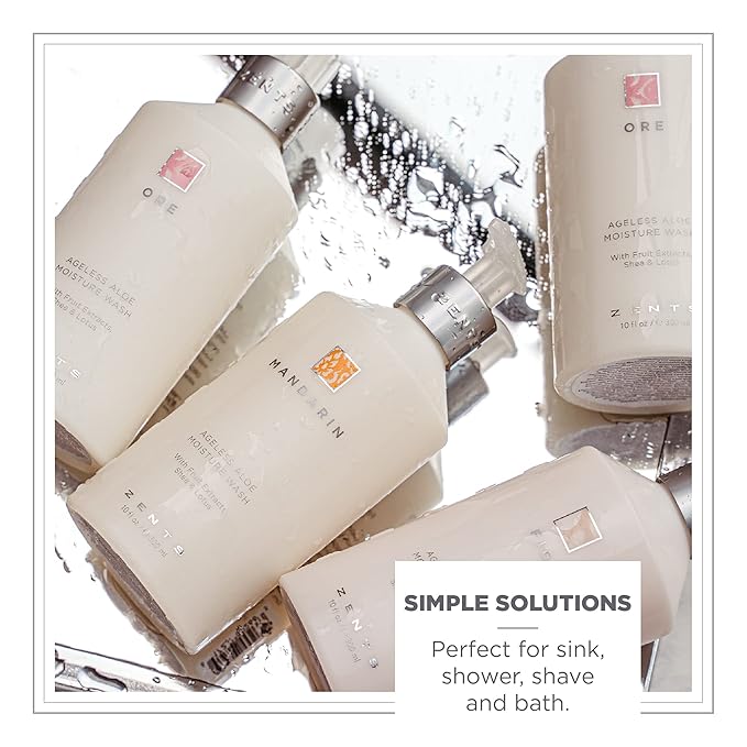 Zents Hand & Body Wash (Travel Size - Earth Fragrance) | Hydrating Anti-Aging Cleanser with Organic Shea Butter & Aloe for Dry Skin | Gentle & Nourishing | 1 fl oz | TSA Approved