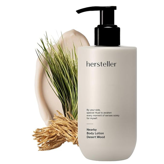 Hersteller Nearby Desert Wood Vegan Body Lotion 10.1 fl oz - Zero-Irritation Eco-Ceramide Formula with 100% Recyclable Packaging, Non-Sticky Moisturizing