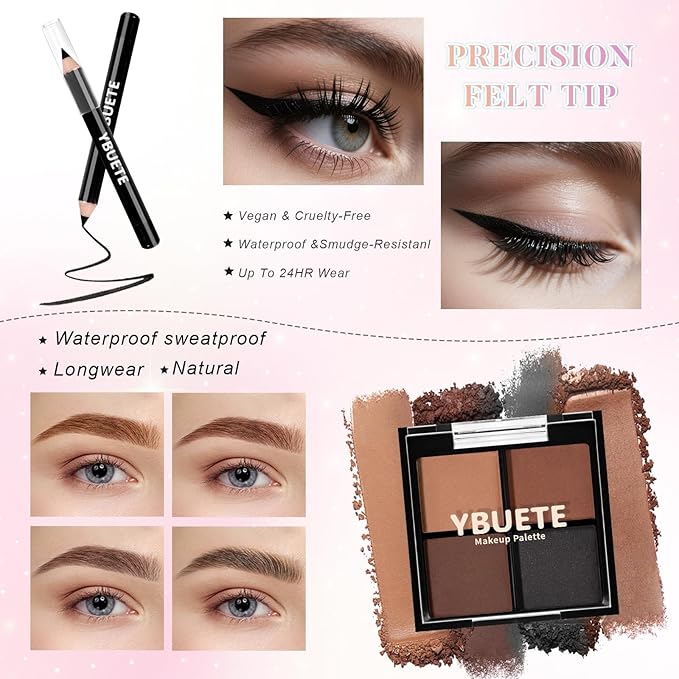 Beginner Makeup Set for Teen Girl Women, Makeup Present for Her, Makeup Kit with Cosmetic Train Case Contained Eyeshadow Blush Lip Gloss and Oil Lip Liner Eyeliner Brushes Mirror (Green)