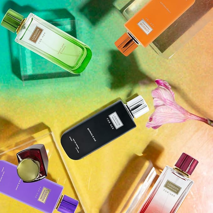 London Fragrances Violet and Amber - Powdery Oud, Perfumes for Women - Women's Fragrances with Coconut and Patchouly - 3.4 oz EDP Spray